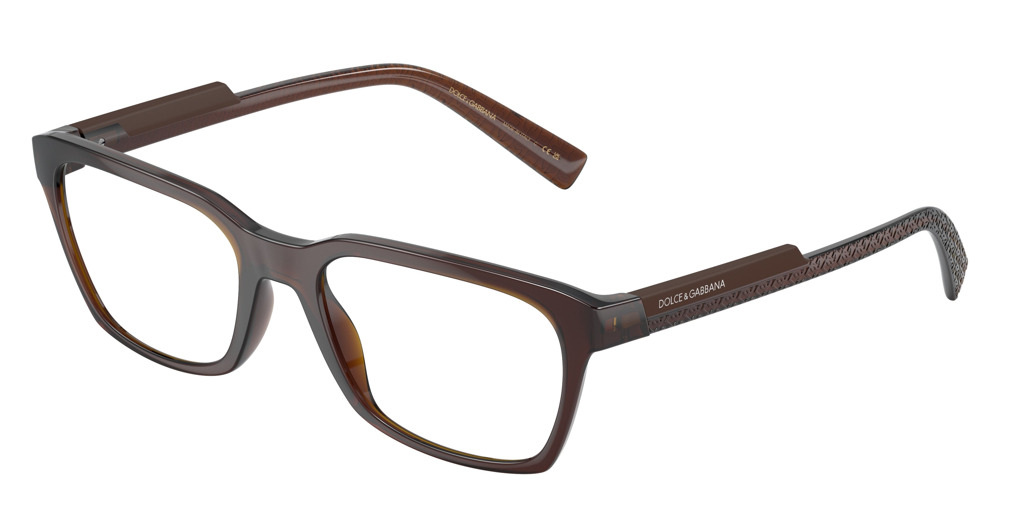 DOLCE & GABBANA DG5088 Rectangle Eyeglasses  3295-Tobacco 55-145-19 - Color Map Brown