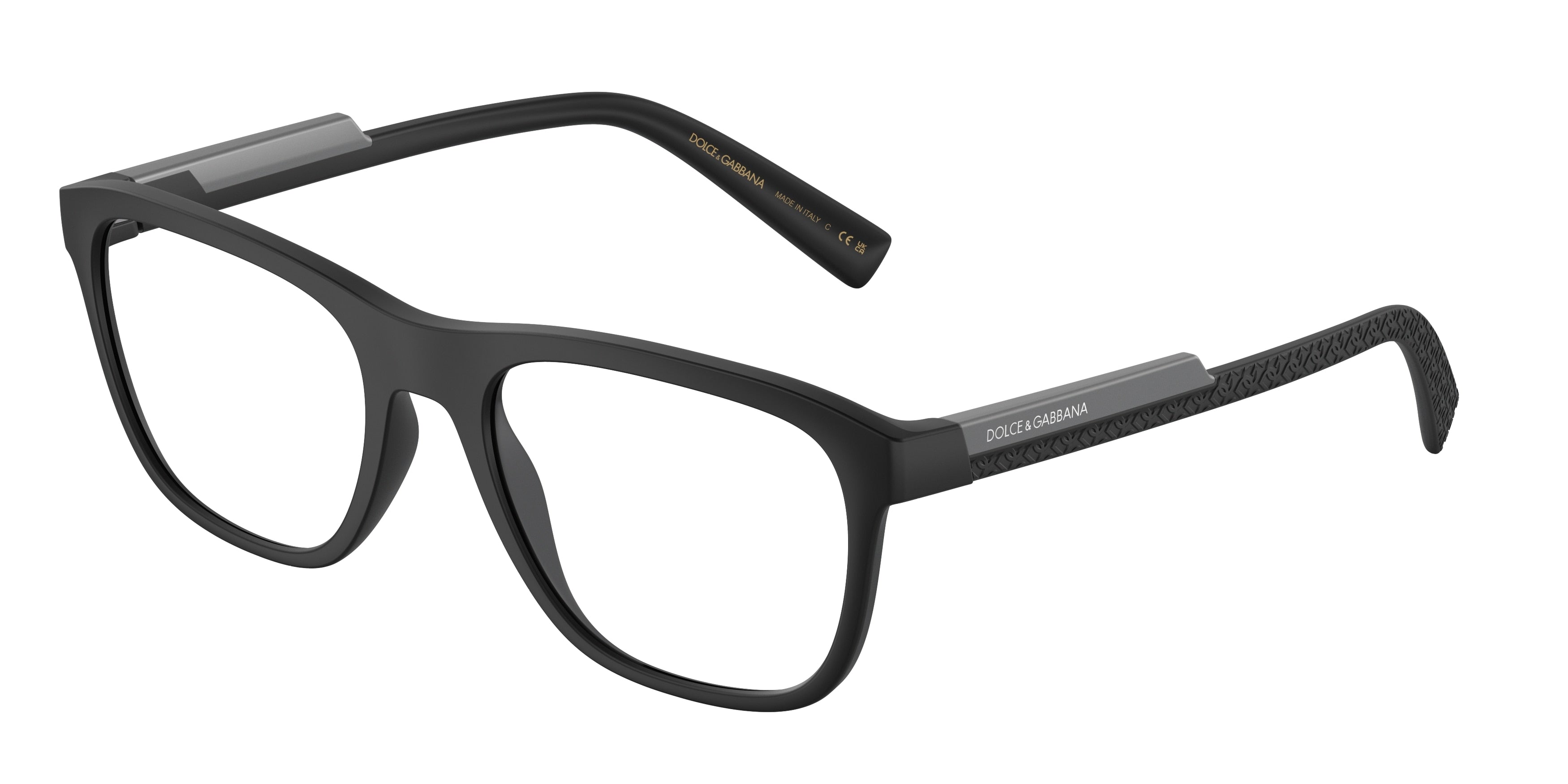 DOLCE & GABBANA DG5089 Rectangle Eyeglasses  2525-Matte Black 56-145-19 - Color Map Black