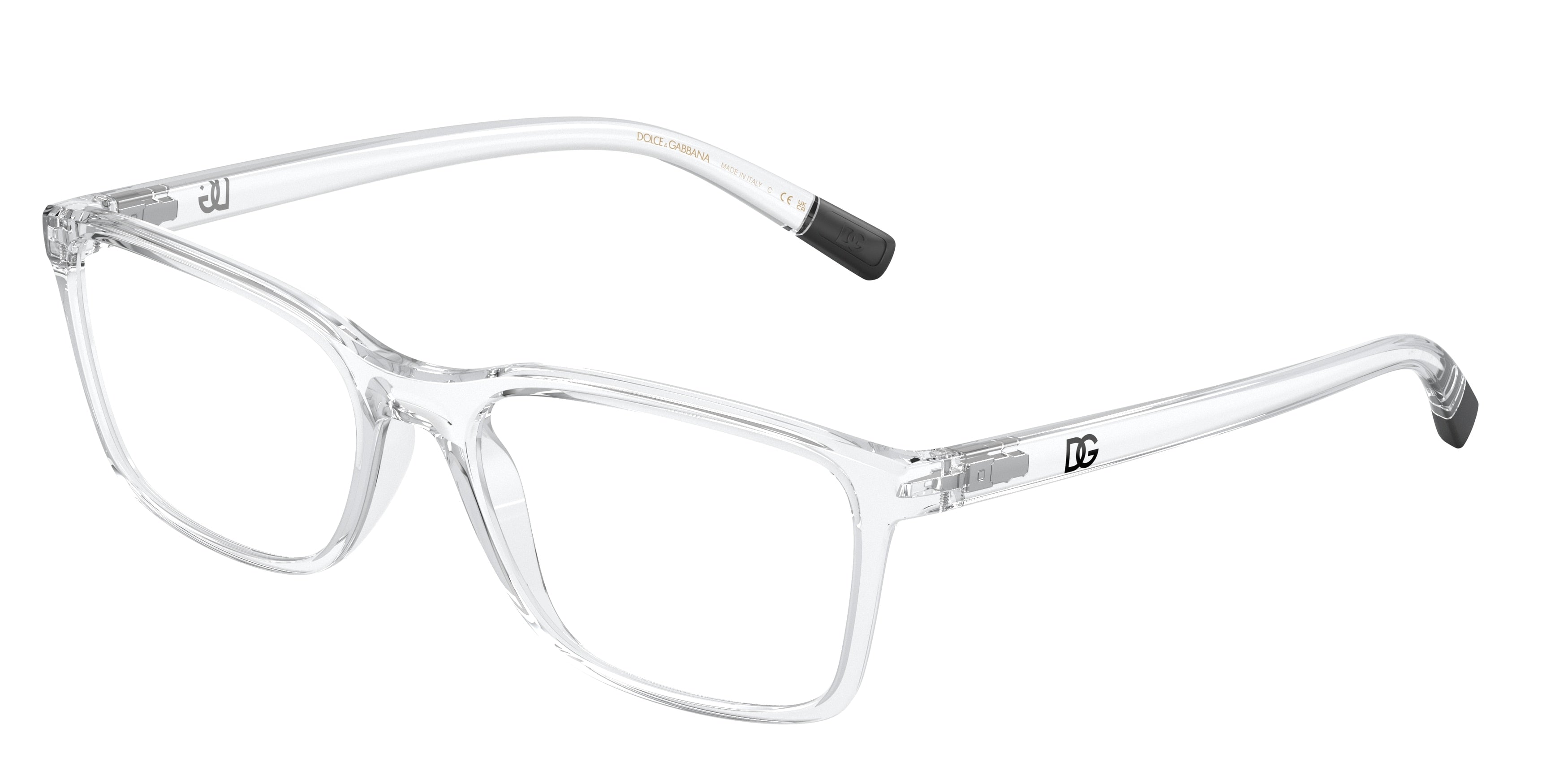 DOLCE & GABBANA DG5091 Rectangle Eyeglasses  3133-Crystal 57-145-18 - Color Map White