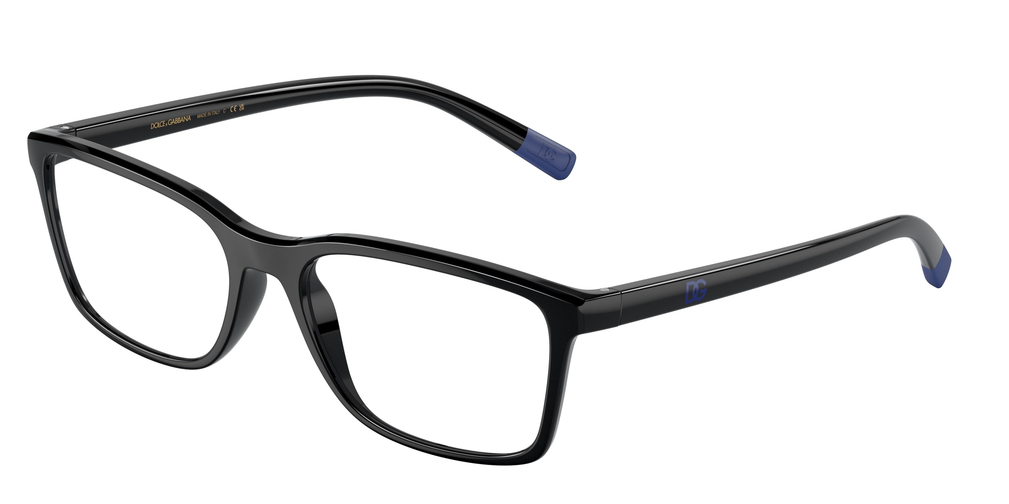 DOLCE & GABBANA DG5091 Rectangle Eyeglasses  501-Black 57-145-18 - Color Map Black