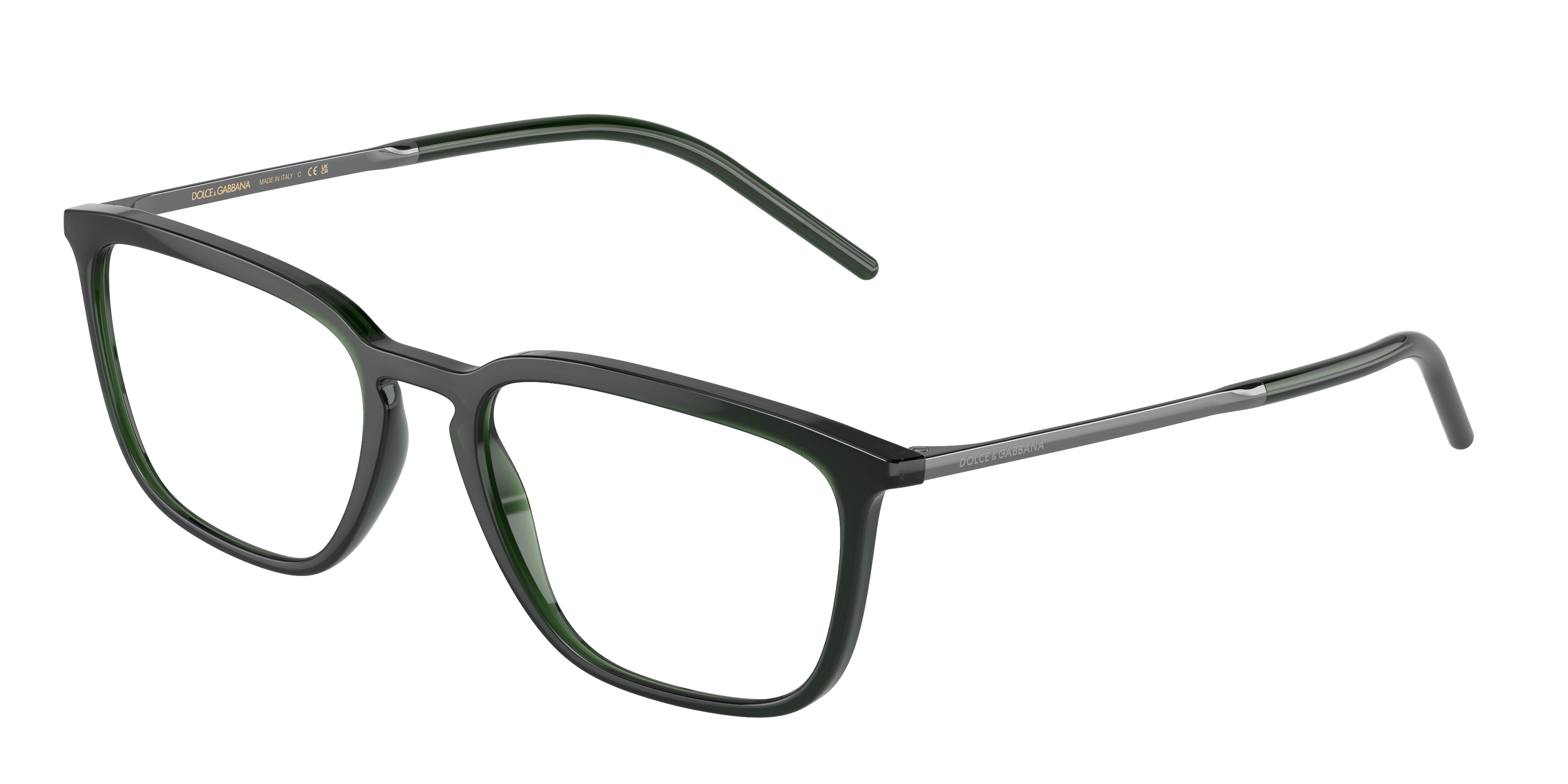 DOLCE & GABBANA DG5098 Square Eyeglasses  3008-Transparent Green 54-145-18 - Color Map Green