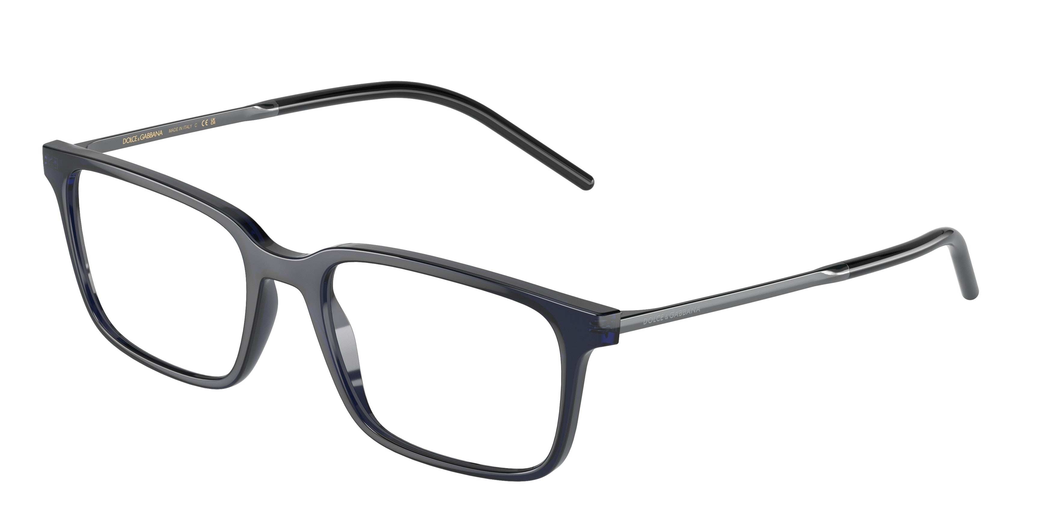 DOLCE & GABBANA DG5099 Rectangle Eyeglasses  3094-Transparent Blue 55-145-18 - Color Map Blue