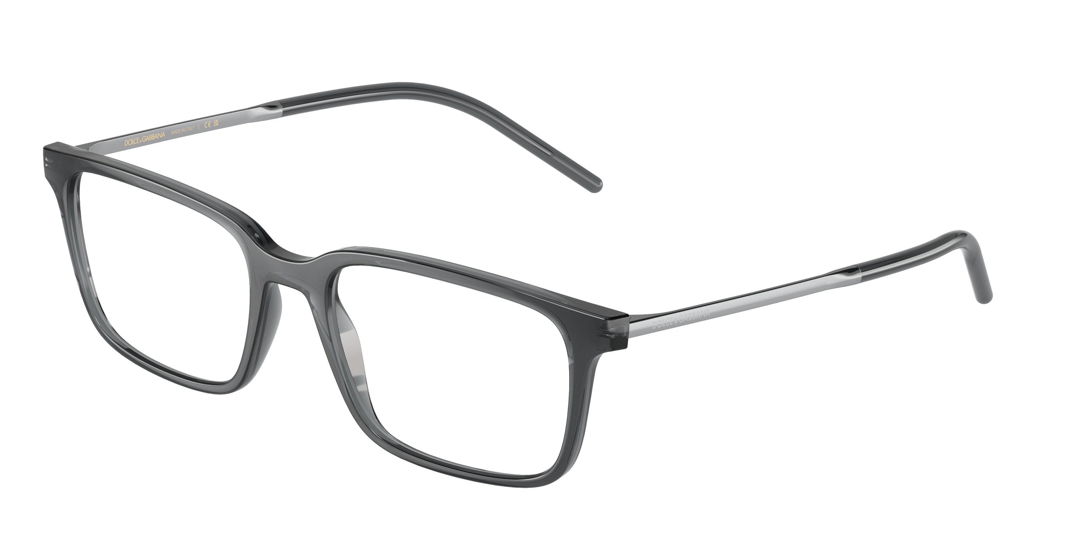 DOLCE & GABBANA DG5099 Rectangle Eyeglasses  3255-Transparent Grey 55-145-18 - Color Map Grey