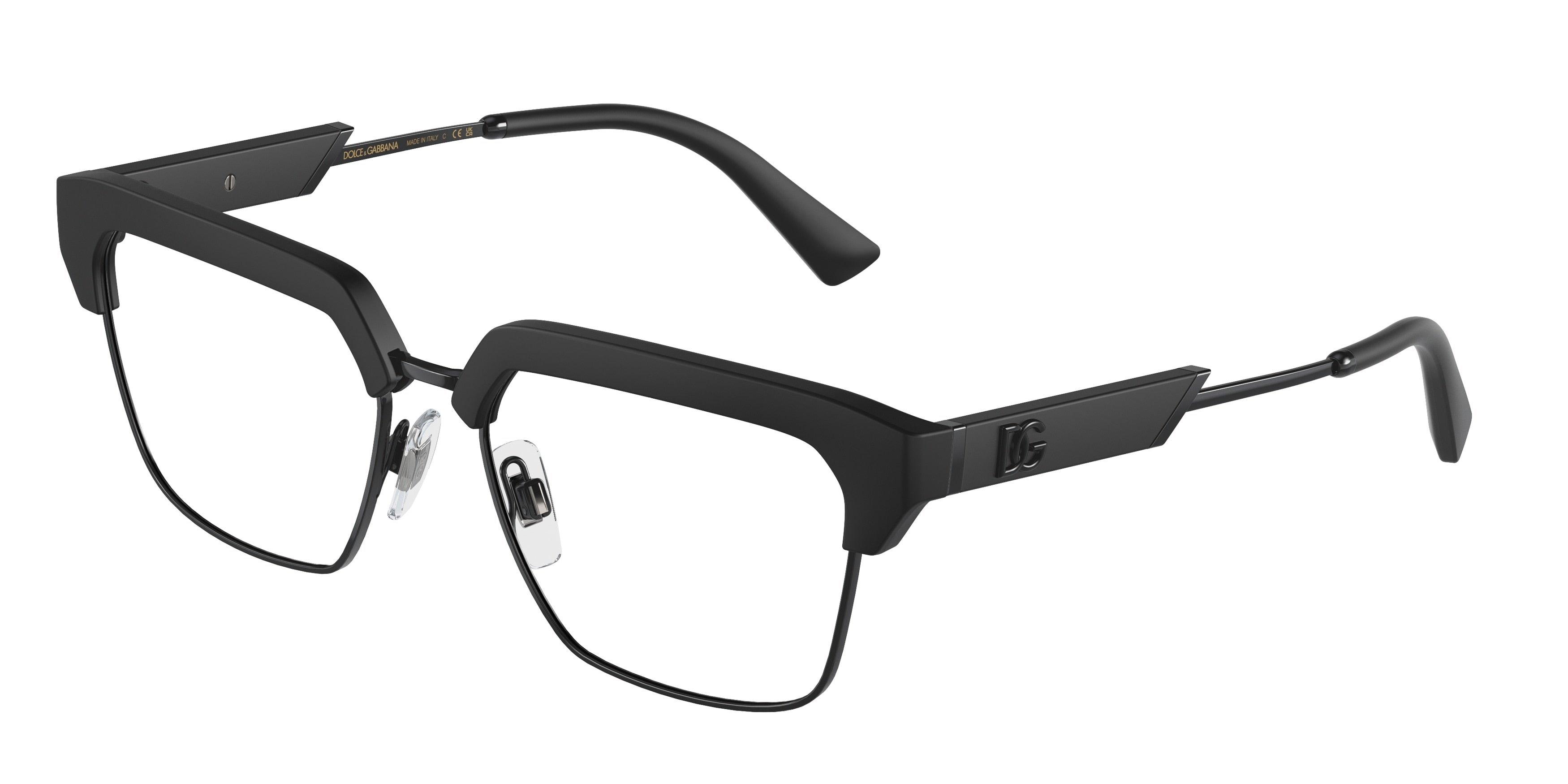 DOLCE & GABBANA DG5103 Square Eyeglasses  2525-Matte Black 55-145-17 - Color Map Black