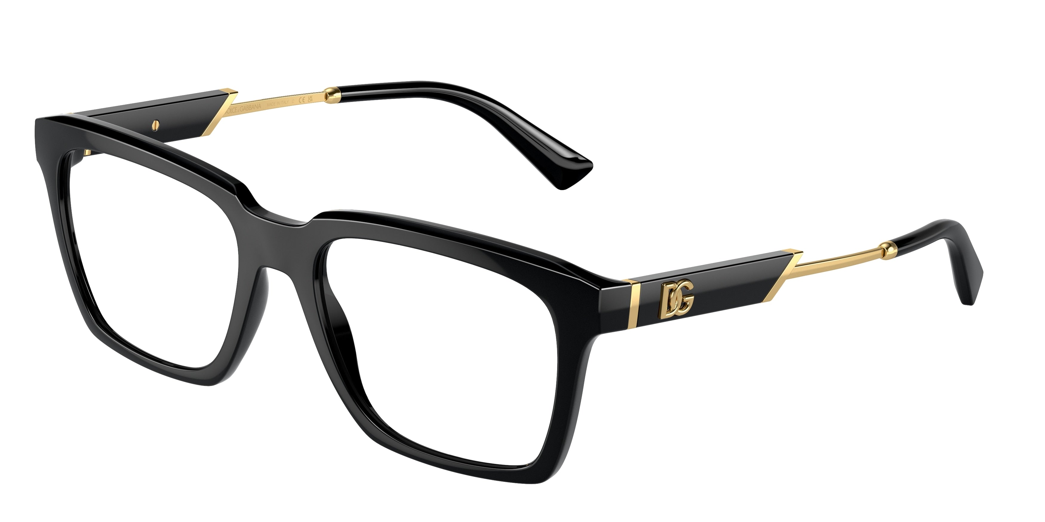 DOLCE & GABBANA DG5104 Square Eyeglasses  501-Black 54-145-18 - Color Map Black