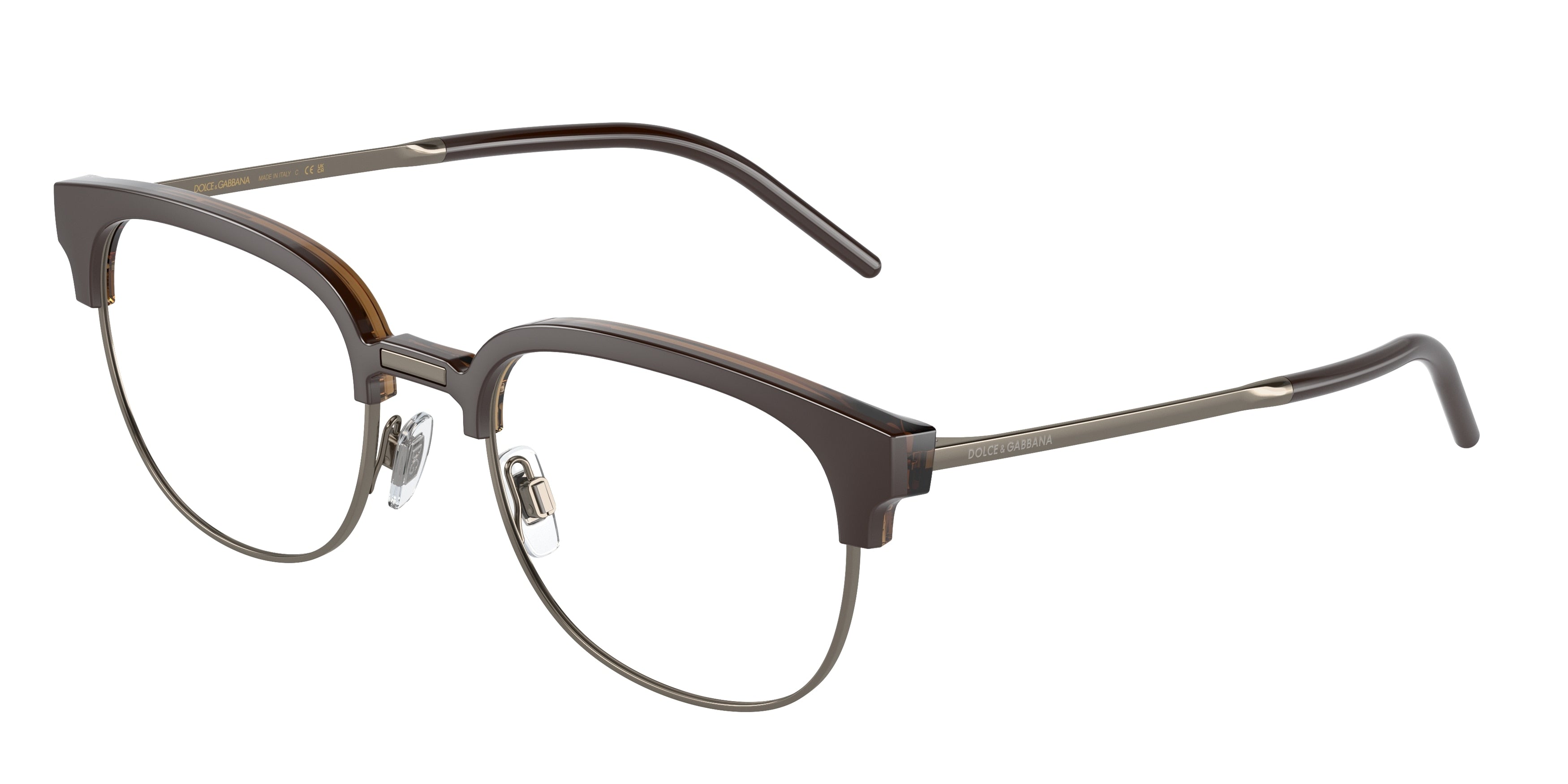 DOLCE & GABBANA DG5108 Phantos Eyeglasses  3159-Brown 53-145-20 - Color Map Brown