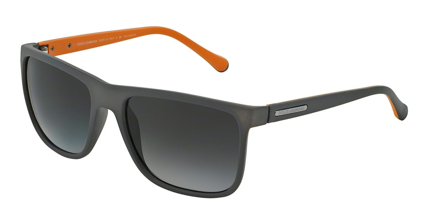 DOLCE & GABBANA DG6086 Square Sunglasses  2809T3-GREY RUBBER 56-17-140 - Color Map grey