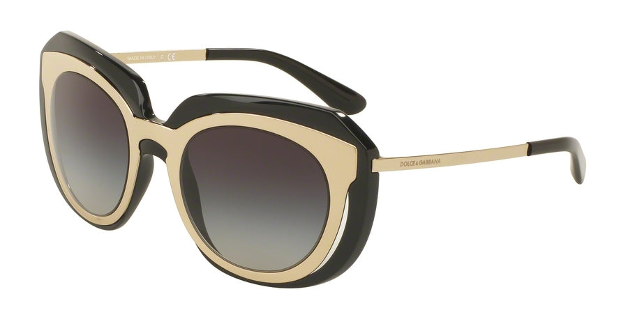 DOLCE & GABBANA DG6104 Butterfly Sunglasses  501/8G-PALE GOLD/BLACK 51-22-140 - Color Map black