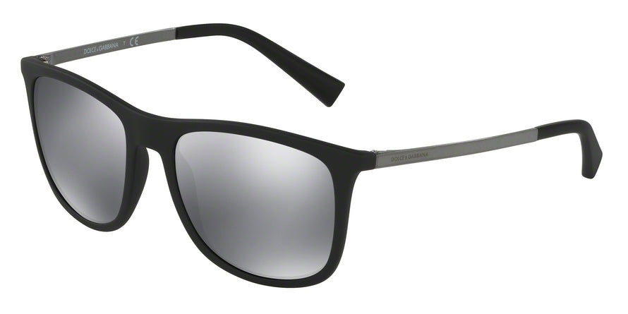 DOLCE & GABBANA DG6106 Square Sunglasses  28056G-BLACK RUBBER 55-18-145 - Color Map black