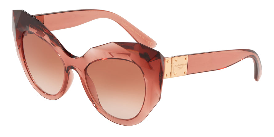 DOLCE & GABBANA DG6122 Cat Eye Sunglasses  314813-TRANSPARENT PINK 52-18-145 - Color Map pink