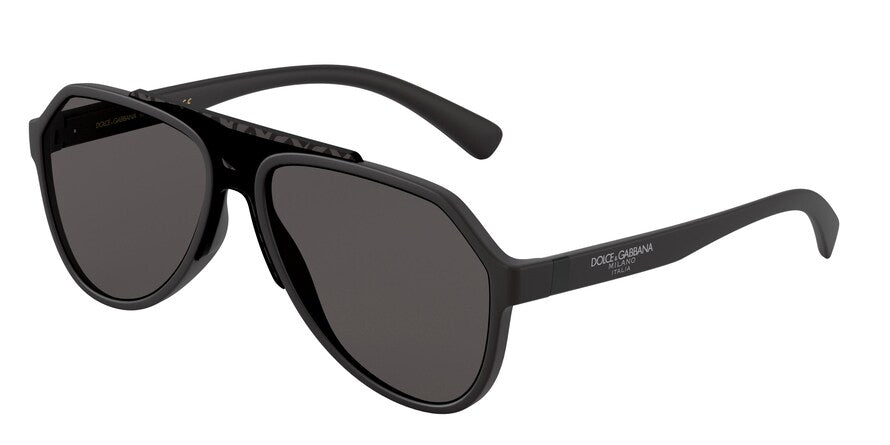 DOLCE & GABBANA DG6128 Pilot Sunglasses  252587-MATTE BLACK 58-17-145 - Color Map black