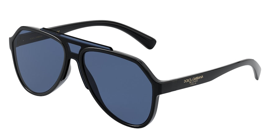 DOLCE & GABBANA DG6128 Pilot Sunglasses  501/80-BLACK 58-17-145 - Color Map black