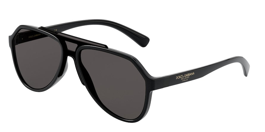 DOLCE & GABBANA DG6128 Pilot Sunglasses  501/87-BLACK 58-17-145 - Color Map black