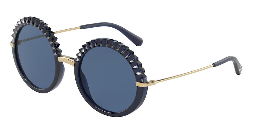 DOLCE & GABBANA DG6130 Round Sunglasses  309480-OPAL BLUE 52-22-140 - Color Map blue