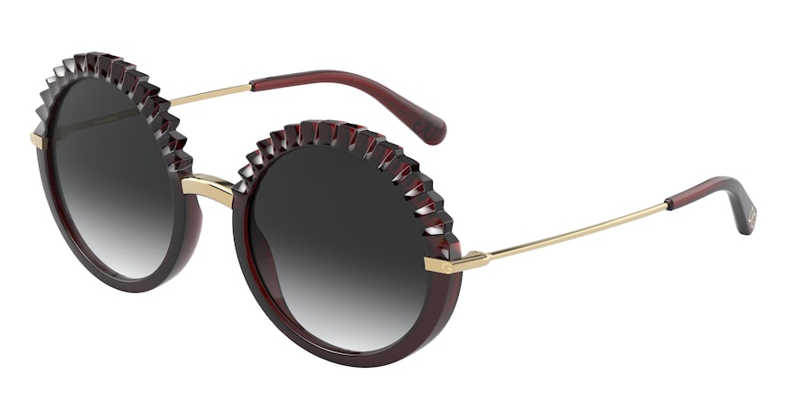 DOLCE & GABBANA DG6130 Round Sunglasses  550/8G-TRANSPARENT RED 52-22-140 - Color Map bordeaux