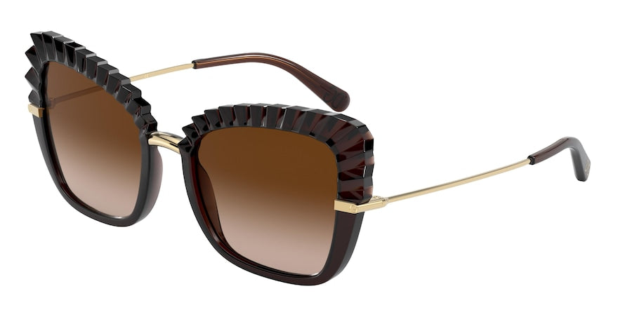 DOLCE & GABBANA DG6131 Butterfly Sunglasses  315913-TRANSPARENT BROWN 53-20-140 - Color Map brown