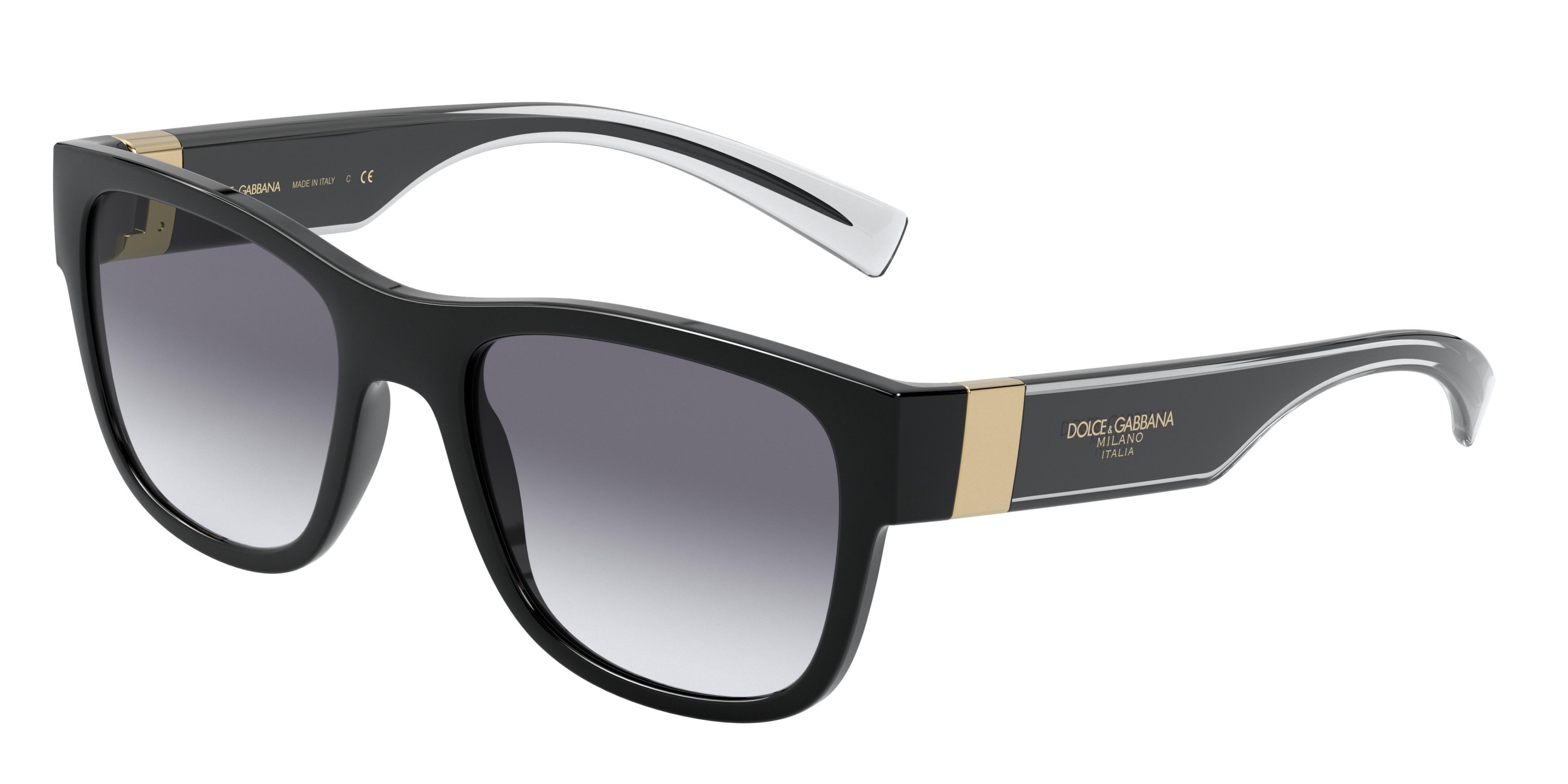 DOLCE & GABBANA DG6132 Square Sunglasses  675/79-Black 54-145-20 - Color Map Black