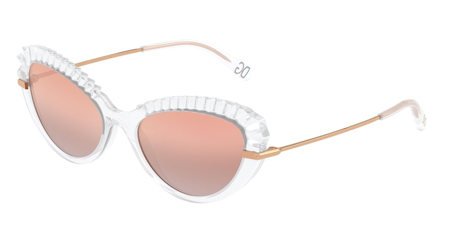 DOLCE & GABBANA DG6133 Cat Eye Sunglasses  31336F-CRYSTAL 55-18-140 - Color Map clear