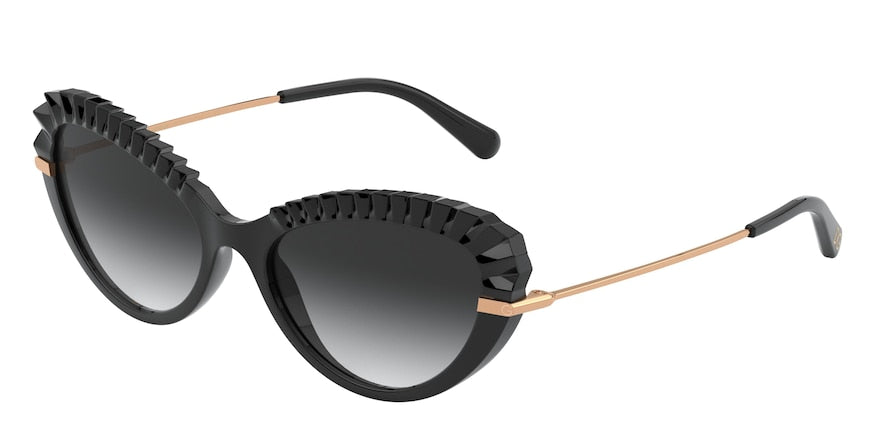 DOLCE & GABBANA DG6133 Cat Eye Sunglasses  501/8G-BLACK 55-18-140 - Color Map black