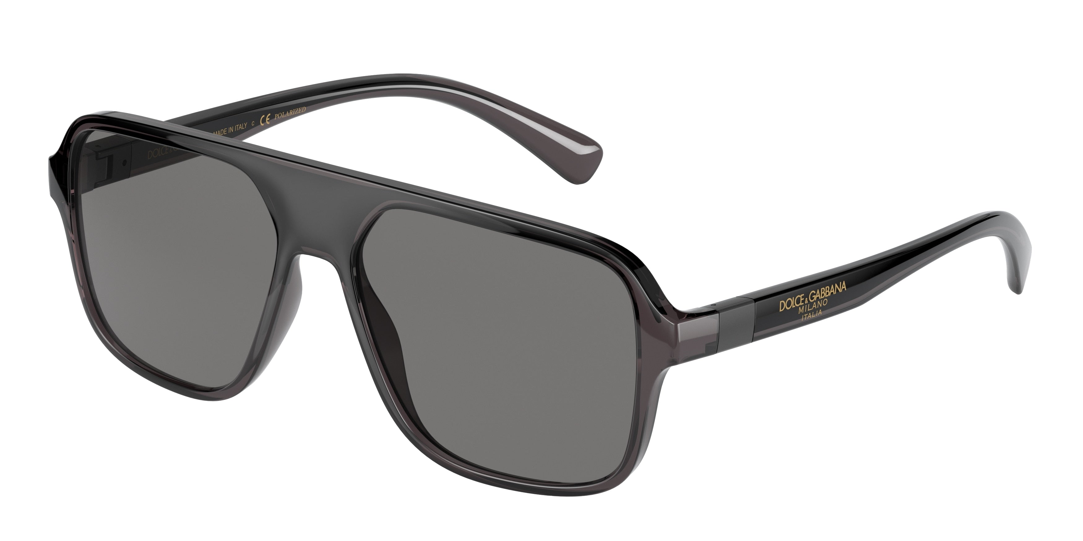 DOLCE & GABBANA DG6134 Square Sunglasses  325781-Transparent Grey/Black 57-145-16 - Color Map Grey