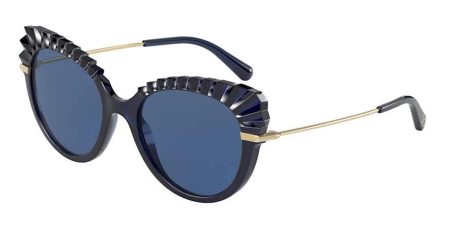 DOLCE & GABBANA DG6135 Cat Eye Sunglasses  309480-OPAL BLUE 53-19-140 - Color Map blue