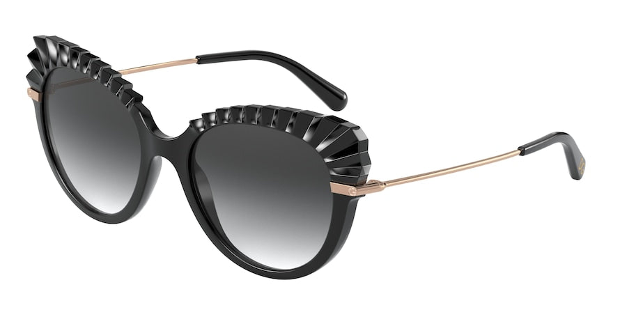 DOLCE & GABBANA DG6135 Cat Eye Sunglasses  501/8G-BLACK 53-19-140 - Color Map black