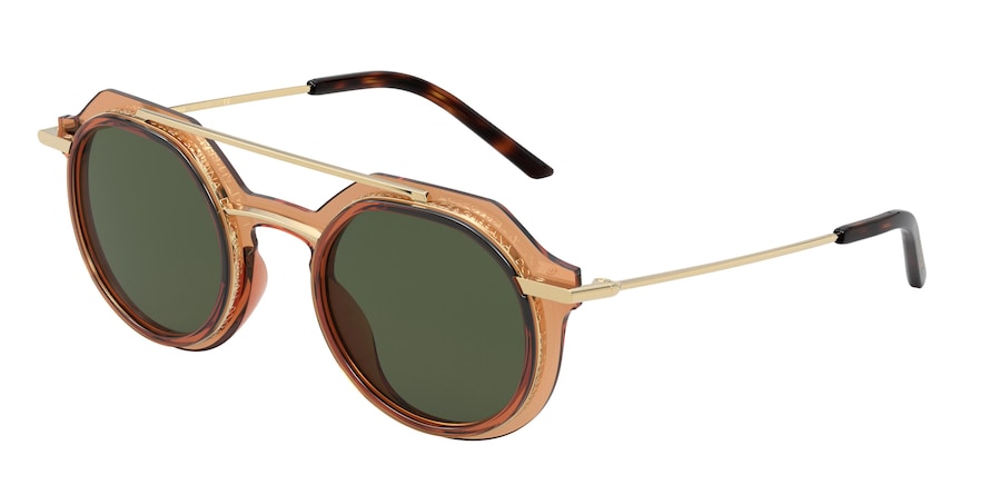 DOLCE & GABBANA DG6136 Phantos Sunglasses  324371-TRANSPARENT AMBER/GOLD 48-25-145 - Color Map honey