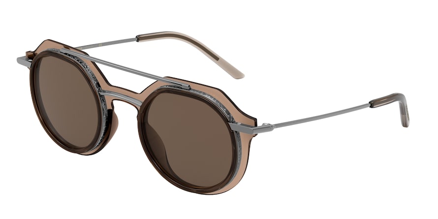 DOLCE & GABBANA DG6136 Phantos Sunglasses  325473-TRANSPARENT BROWN 48-25-145 - Color Map brown