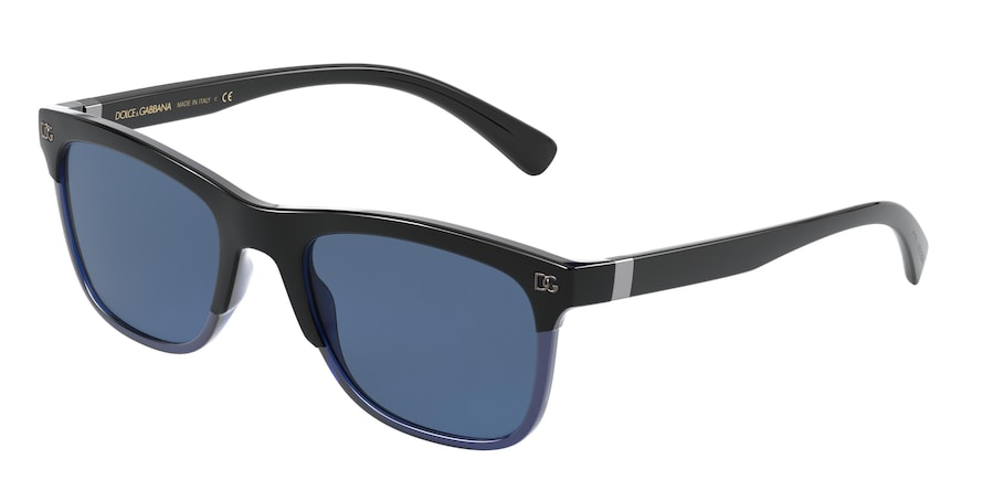 DOLCE & GABBANA DG6139 Square Sunglasses  327680-TOP BLACK ON BLUE 54-21-145 - Color Map black