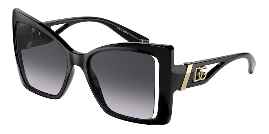 DOLCE & GABBANA DG6141 Butterfly Sunglasses  501/8G-BLACK 55-17-135 - Color Map black