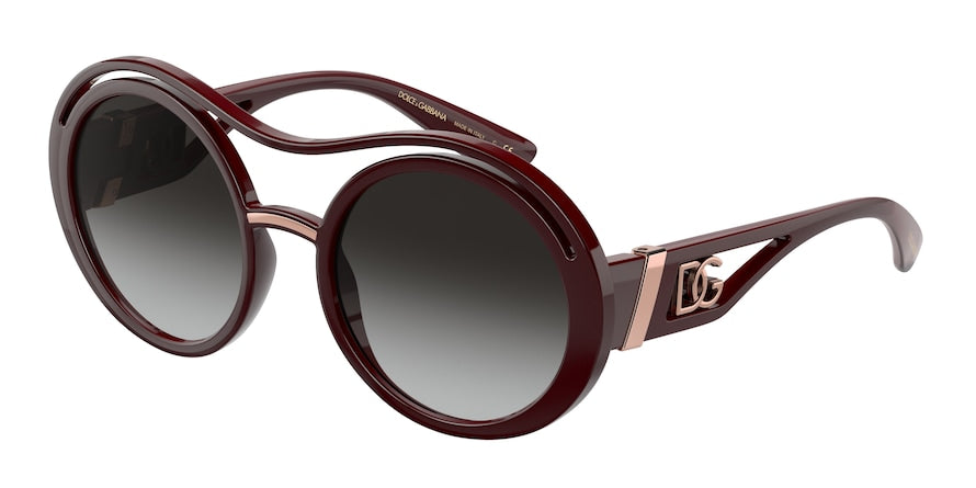 DOLCE & GABBANA DG6142 Round Sunglasses  32858G-BORDEAUX 53-21-135 - Color Map bordeaux