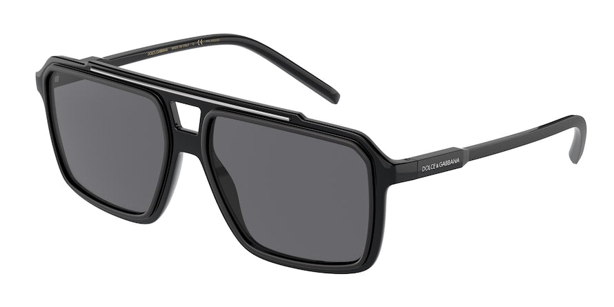 DOLCE & GABBANA DG6147 Square Sunglasses  501/81-BLACK 57-16-145 - Color Map black