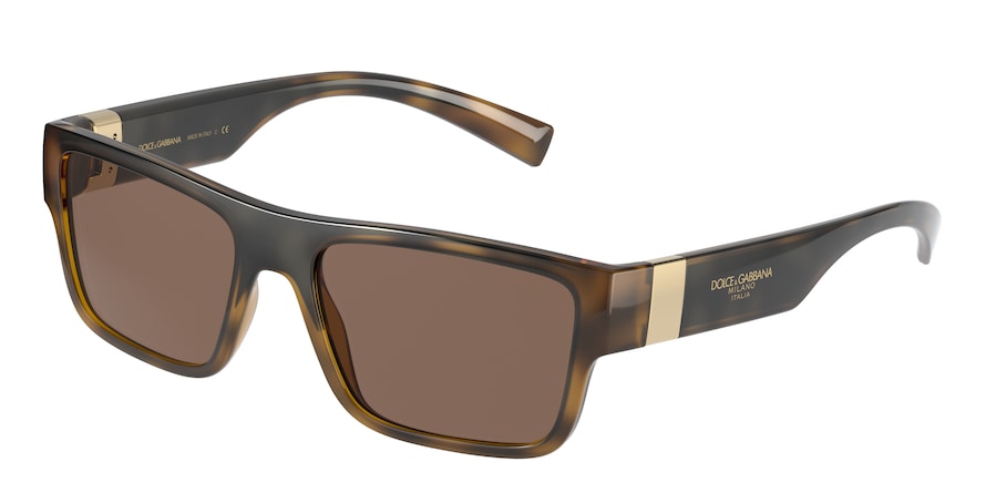 DOLCE & GABBANA DG6149 Rectangle Sunglasses  330673-HAVANA/BLACK 56-18-145 - Color Map havana