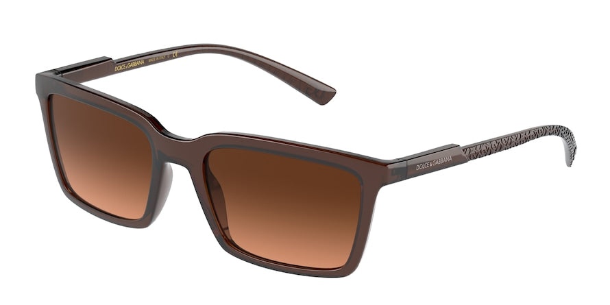 DOLCE & GABBANA DG6151 Rectangle Sunglasses  329578-TRANSPARENT TOBACCO 55-19-145 - Color Map light brown