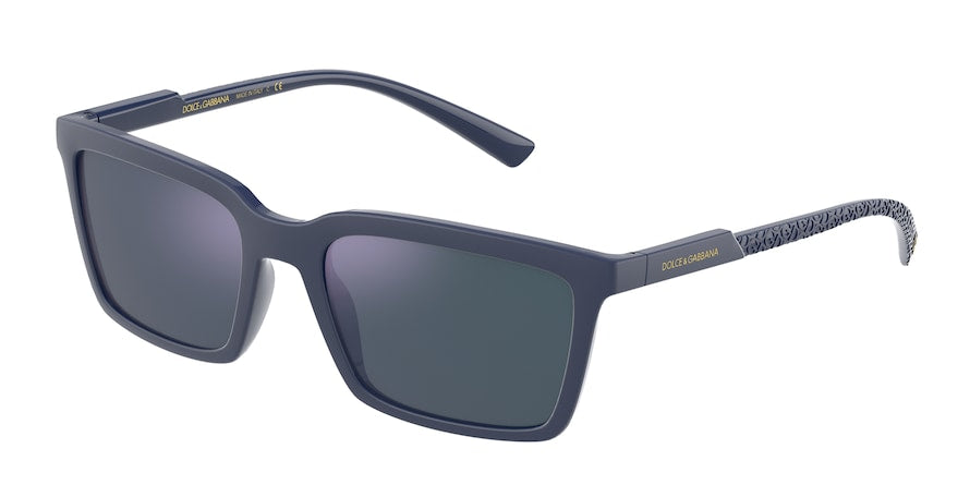 DOLCE & GABBANA DG6151 Rectangle Sunglasses  329625-MATTE BLUE 55-19-145 - Color Map blue