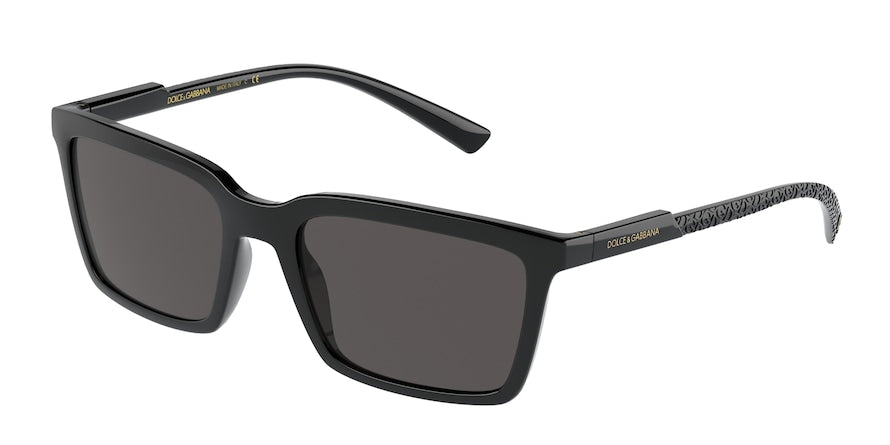 DOLCE & GABBANA DG6151 Rectangle Sunglasses  501/87-BLACK 55-19-145 - Color Map black