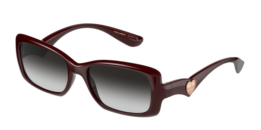 DOLCE & GABBANA DG6152 Rectangle Sunglasses  32858G-TRANSPARENT BORDEAUX 54-17-140 - Color Map bordeaux