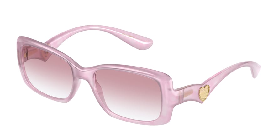 DOLCE & GABBANA DG6152 Rectangle Sunglasses  330084-PEARL PINK PASTEL 54-17-140 - Color Map pink