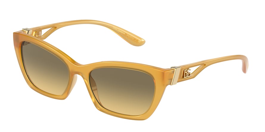 DOLCE & GABBANA DG6155 Cat Eye Sunglasses  328311-OPAL YELLOW 55-17-140 - Color Map honey