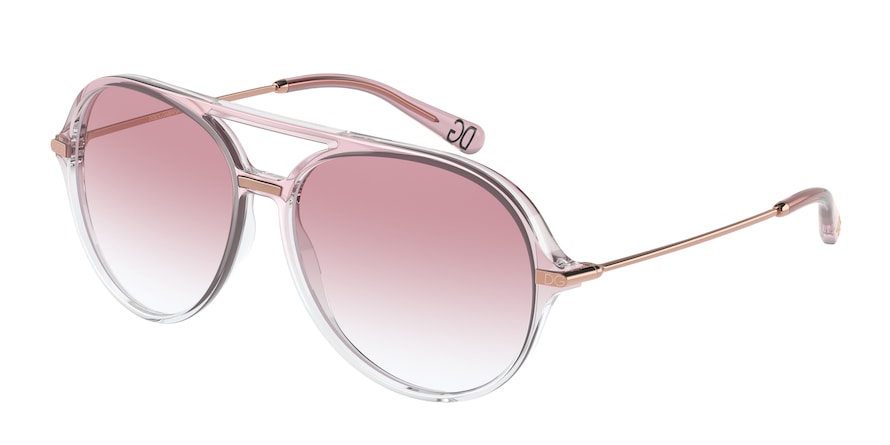 DOLCE & GABBANA DG6159 Pilot Sunglasses  330377-PINK PASTEL GRADIENT CRYSTAL 58-14-140 - Color Map pink
