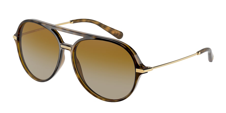 DOLCE & GABBANA DG6159 Pilot Sunglasses  502/T5-HAVANA 58-14-140 - Color Map havana
