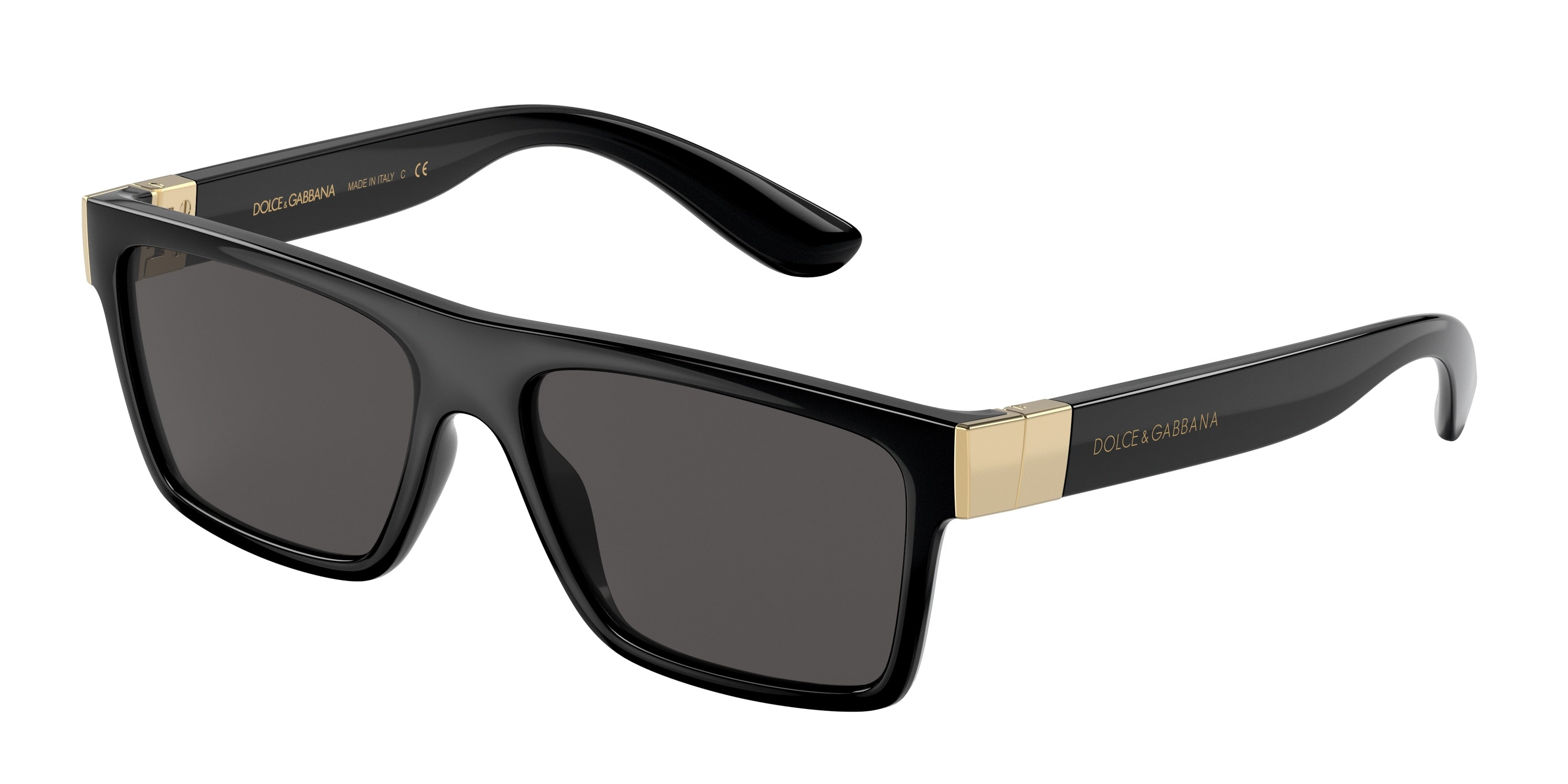 DOLCE & GABBANA DG6164 Rectangle Sunglasses  501/87-Black 54-140-16 - Color Map Black