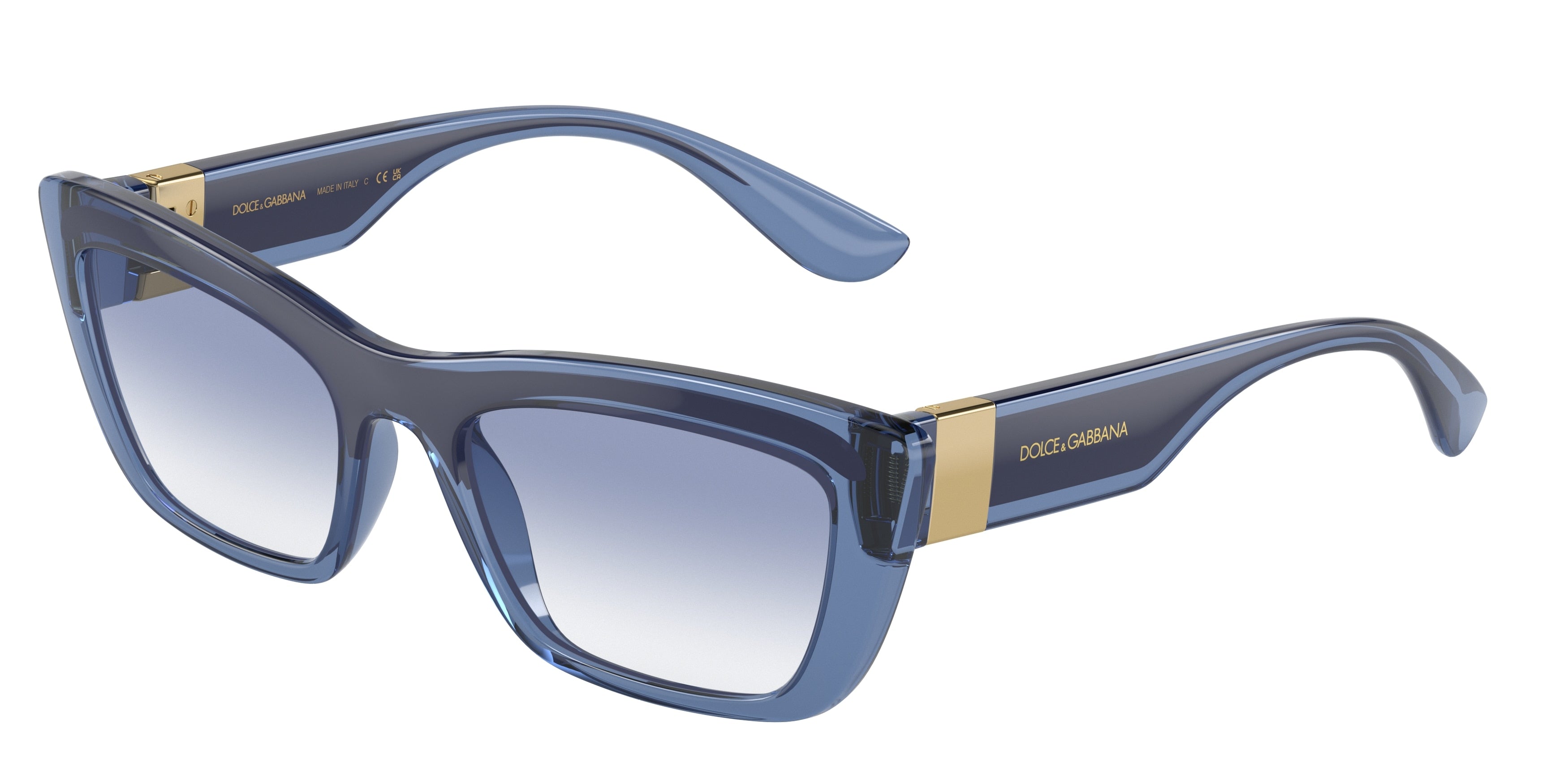 DOLCE & GABBANA DG6171 Cat Eye Sunglasses  304819-Light Blue/Blue 53-145-19 - Color Map Blue