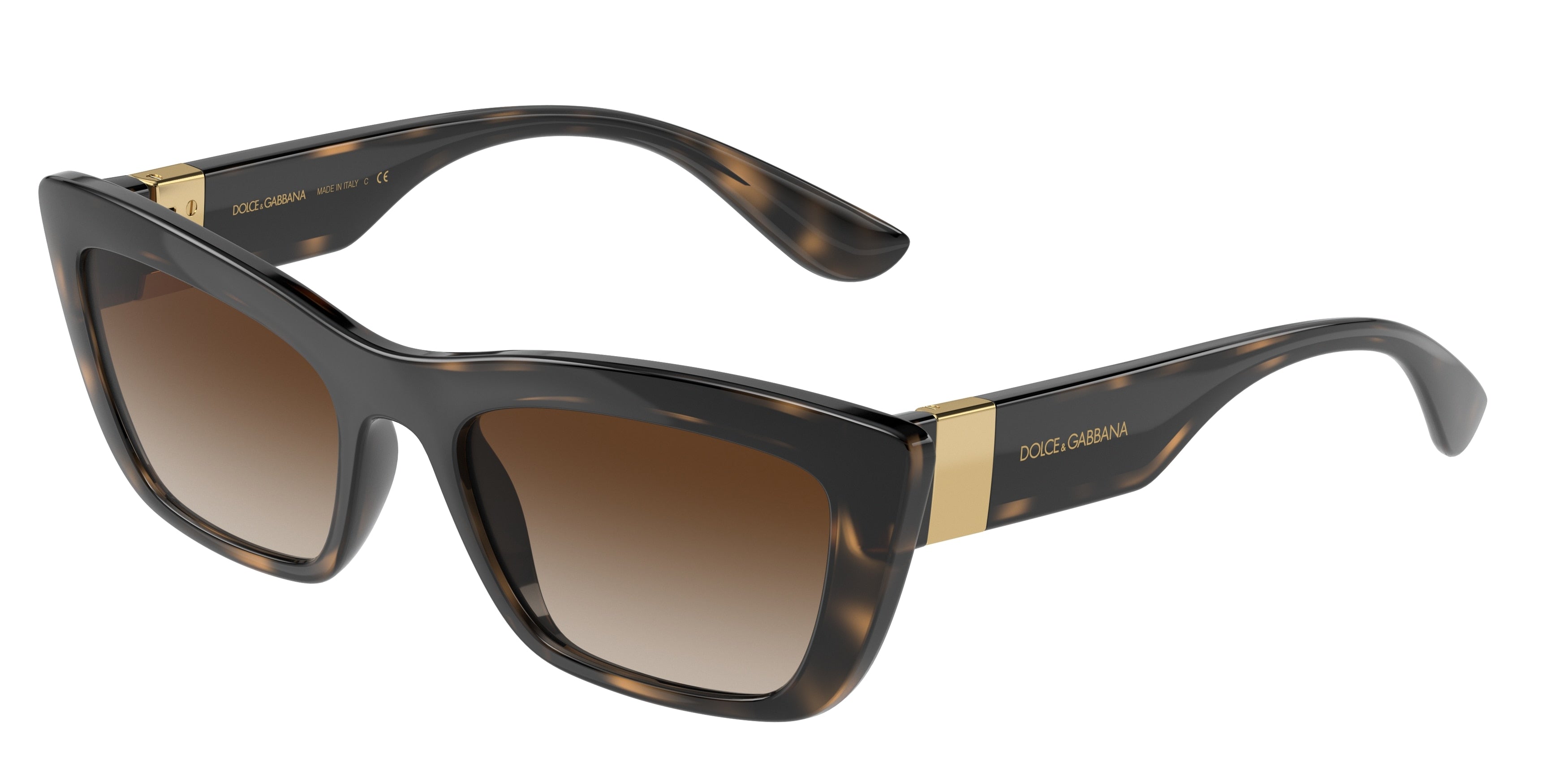 DOLCE & GABBANA DG6171 Cat Eye Sunglasses  330613-Havana/Black 53-145-19 - Color Map Black