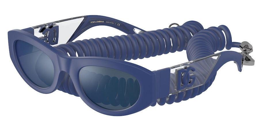 DOLCE & GABBANA DG6174 Pillow Sunglasses  333925-BLUE RUBBER 54-23-145 - Color Map blue