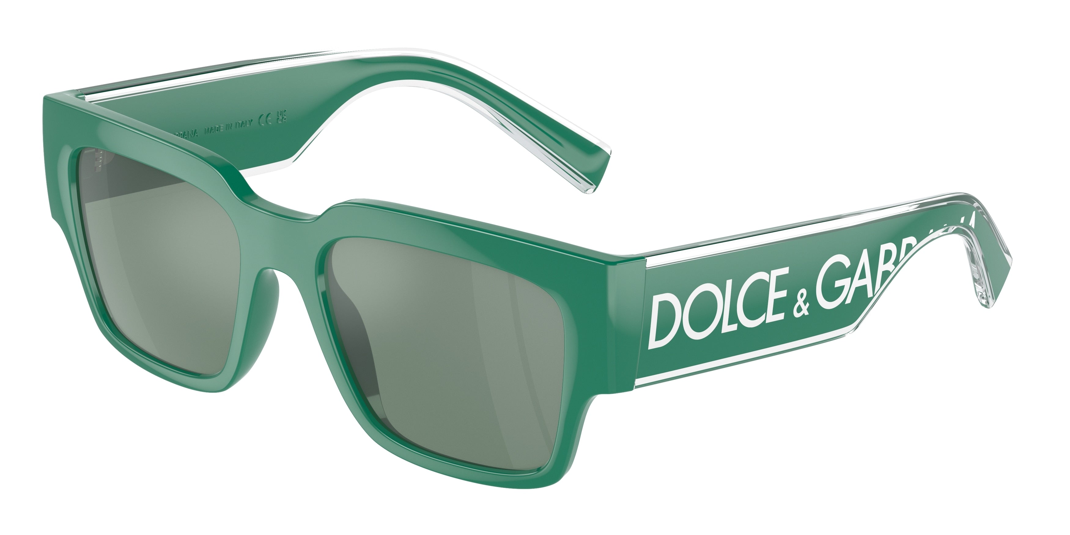 DOLCE & GABBANA DG6184 Square Sunglasses  331182-Green 52-145-18 - Color Map Green