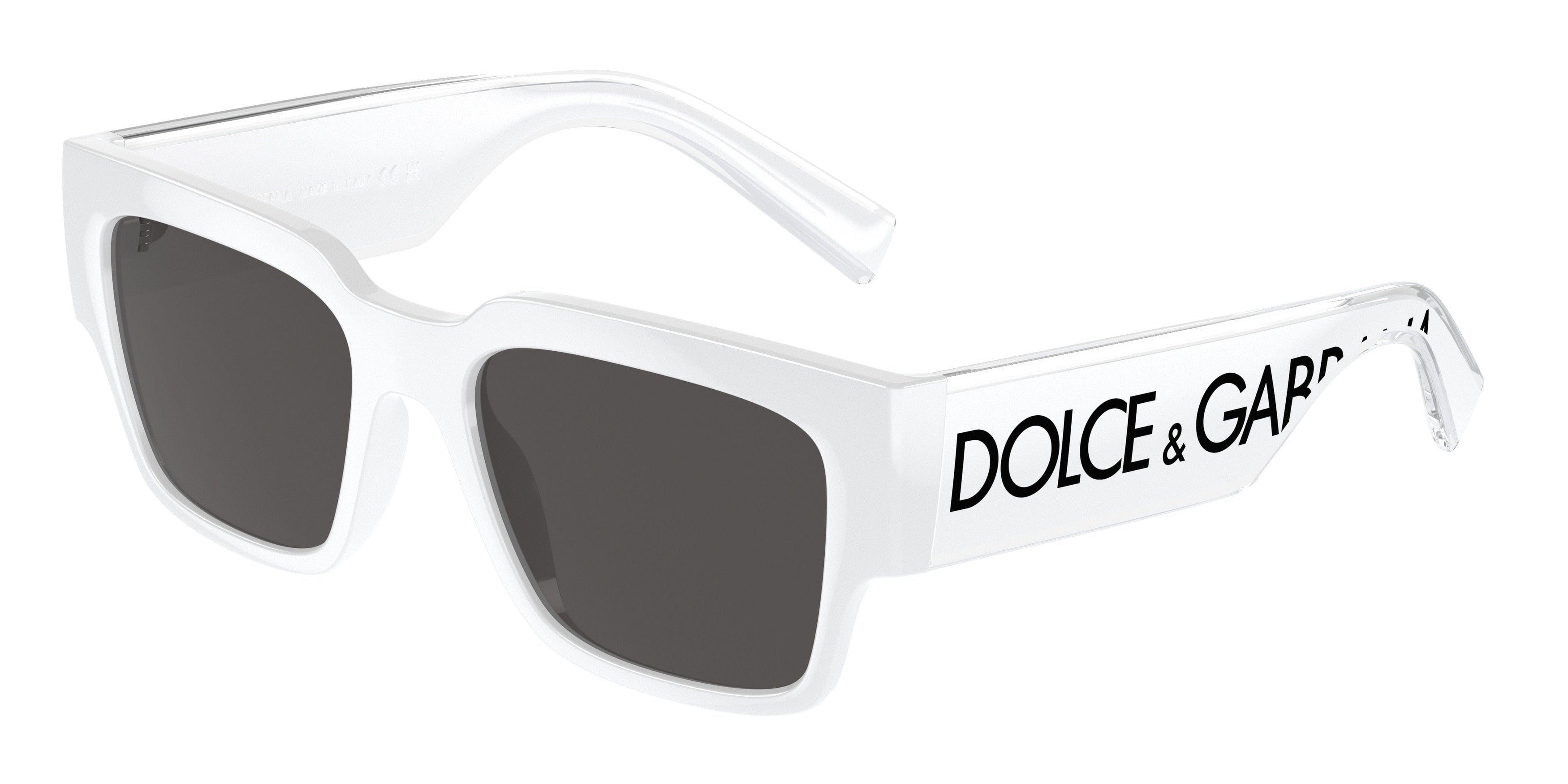 DOLCE & GABBANA DG6184 Square Sunglasses  331287-White 52-145-18 - Color Map White