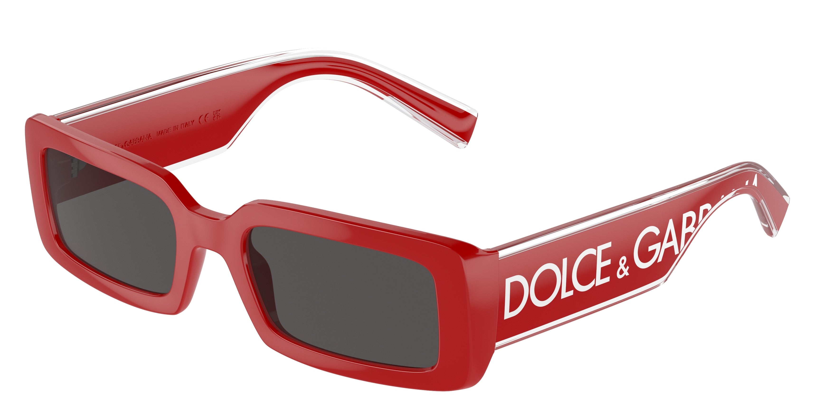 DOLCE & GABBANA DG6187 Rectangle Sunglasses  309687-Red 53-145-20 - Color Map Red