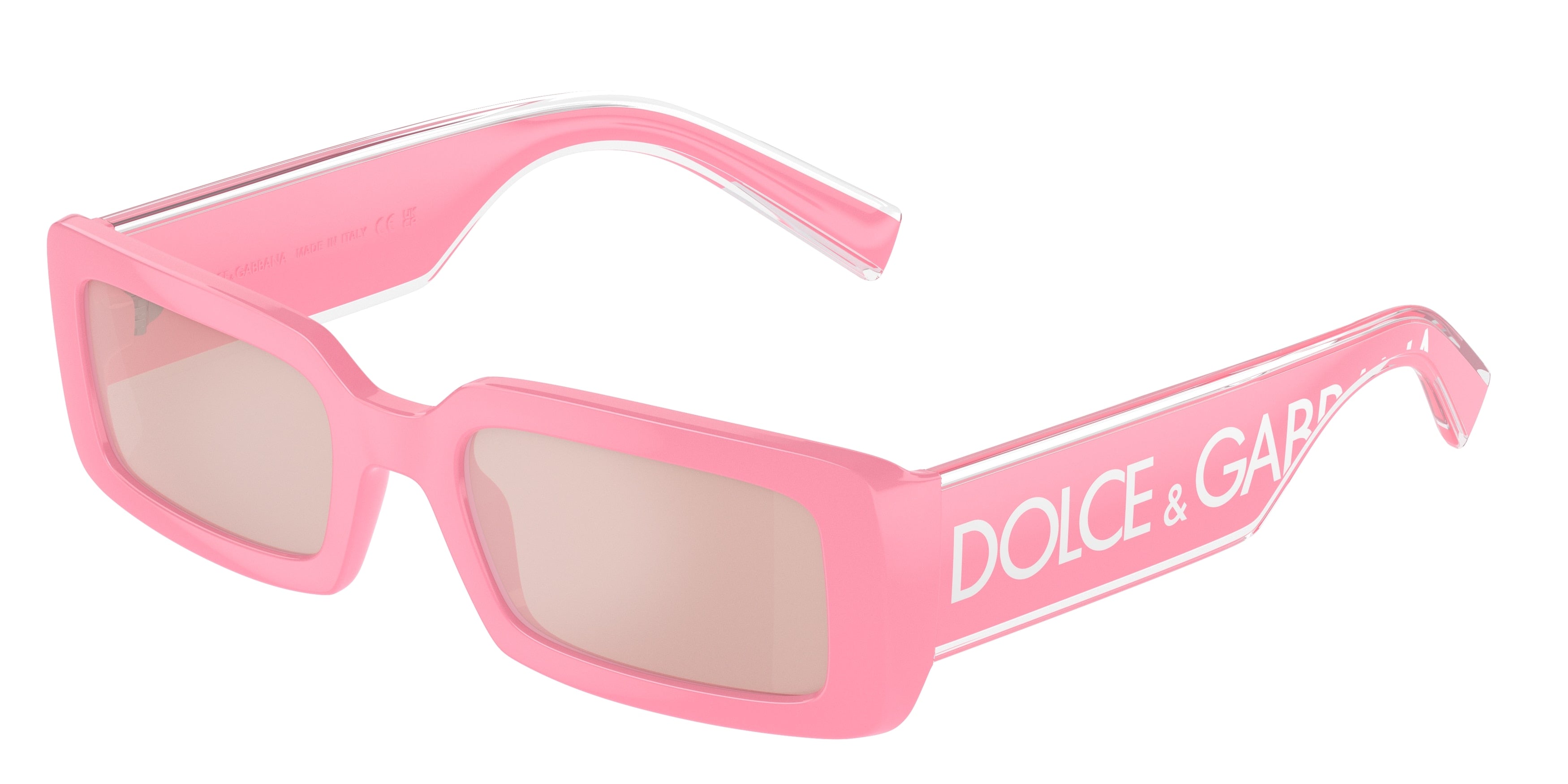 DOLCE & GABBANA DG6187 Rectangle Sunglasses  3262/5-Pink 53-145-20 - Color Map Pink