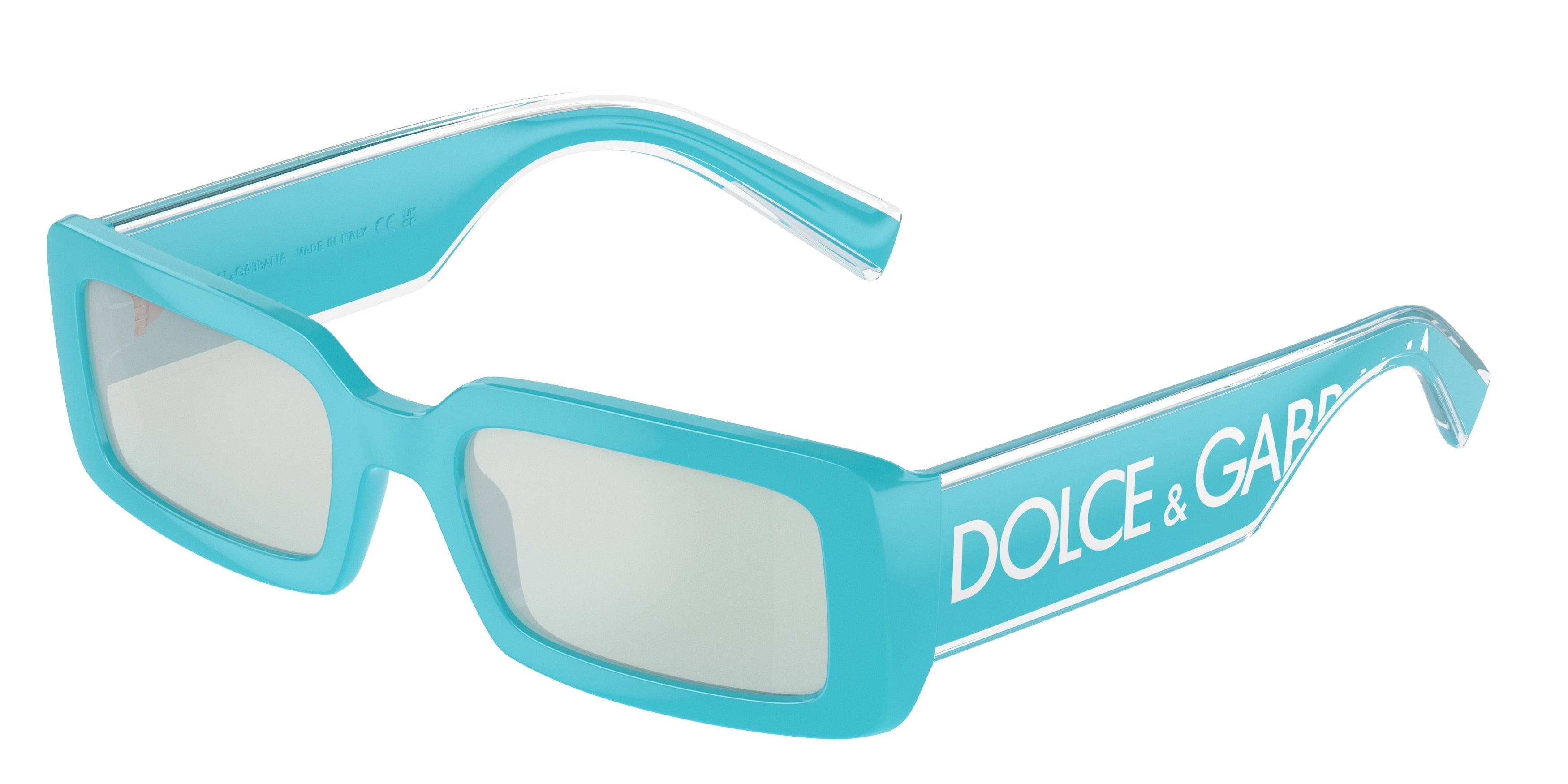 DOLCE & GABBANA DG6187 Rectangle Sunglasses  334665-Azure 53-145-20 - Color Map Blue